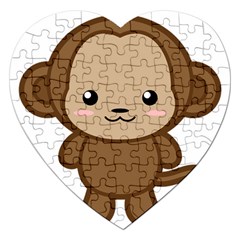 Kawaii Monkey Jigsaw Puzzle (heart)