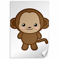 Kawaii Monkey Canvas 12  X 18   by KawaiiKawaii