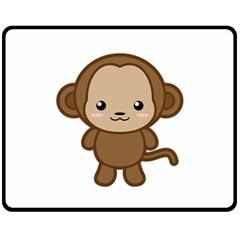 Kawaii Monkey Fleece Blanket (medium)  by KawaiiKawaii