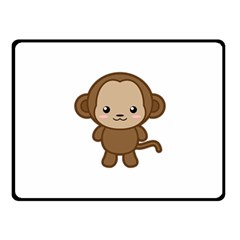 Kawaii Monkey Fleece Blanket (small)