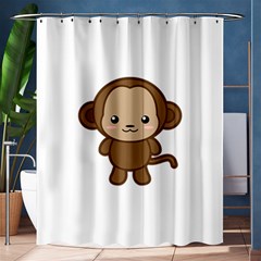 Kawaii Monkey Shower Curtain 60  X 72  (medium) 