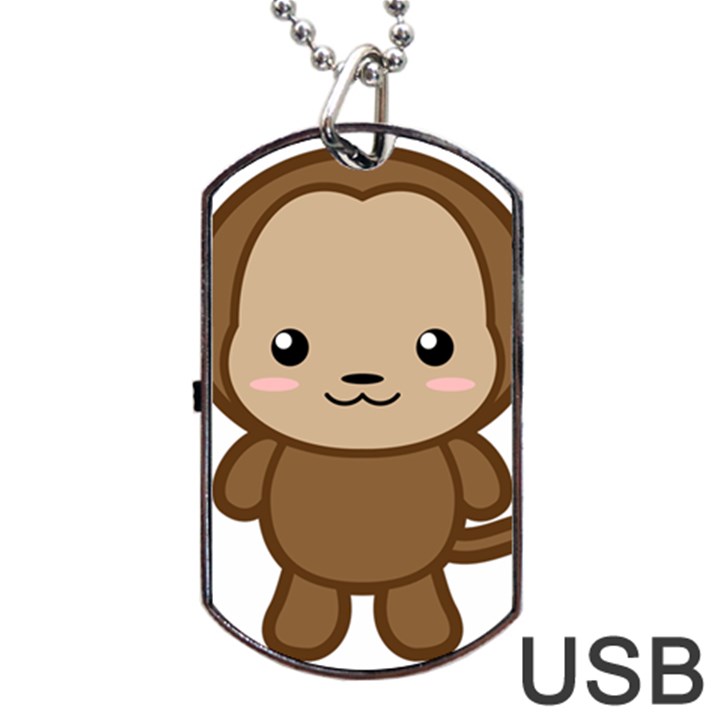 Kawaii Monkey Dog Tag USB Flash (One Side)