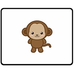 Kawaii Monkey Double Sided Fleece Blanket (medium) 