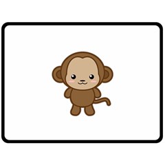 Kawaii Monkey Double Sided Fleece Blanket (large) 