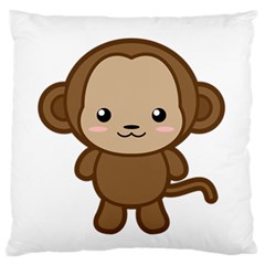 Kawaii Monkey Large Flano Cushion Cases (one Side) 