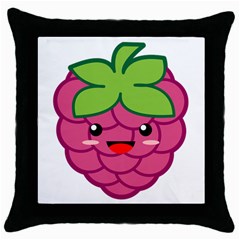 Raspberry Throw Pillow Cases (black) by KawaiiKawaii