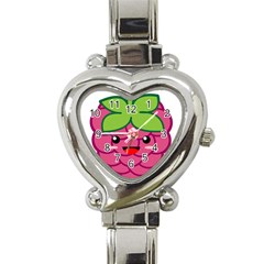 Raspberry Heart Italian Charm Watch