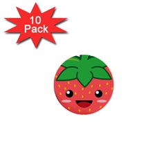 Kawaii Strawberry 1  Mini Buttons (10 Pack) 