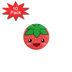 Kawaii Strawberry 1  Mini Magnet (10 Pack)  by KawaiiKawaii