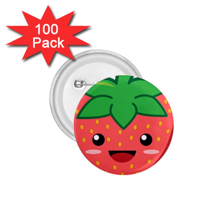 Kawaii Strawberry 1.75  Buttons (100 pack) 