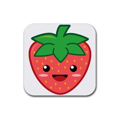 Kawaii Strawberry Rubber Coaster (square) 