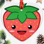 Kawaii Strawberry Heart Ornament (2 Sides) Front