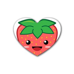 Kawaii Strawberry Rubber Coaster (heart) 