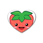 Kawaii Strawberry Heart Coaster (4 pack)  Front