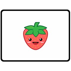 Kawaii Strawberry Double Sided Fleece Blanket (large) 