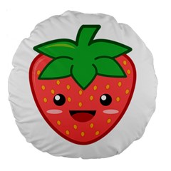 Kawaii Strawberry Large 18  Premium Flano Round Cushions