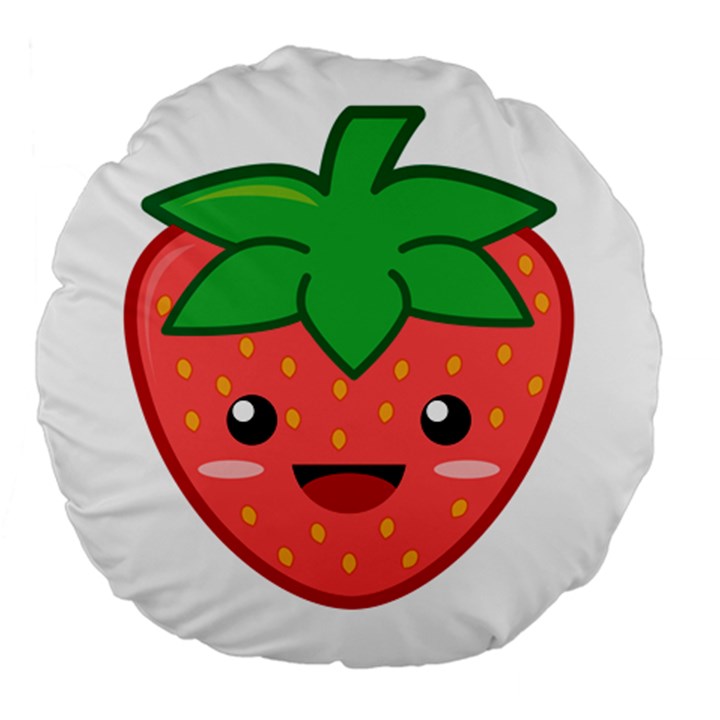 Kawaii Strawberry Large 18  Premium Flano Round Cushions