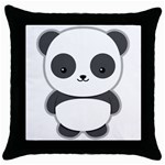 Kawaii Panda Throw Pillow Cases (Black) Front