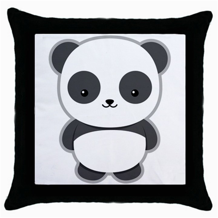 Kawaii Panda Throw Pillow Cases (Black)