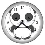 Kawaii Panda Wall Clocks (Silver)  Front