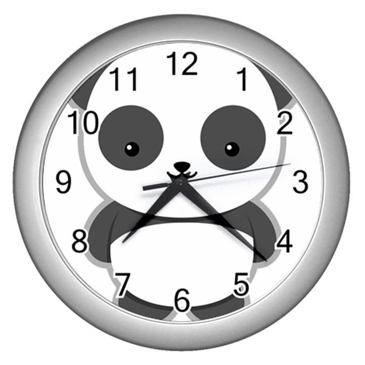 Kawaii Panda Wall Clocks (Silver) 