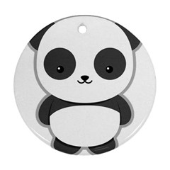 Kawaii Panda Round Ornament (two Sides) 