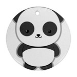 Kawaii Panda Round Ornament (Two Sides)  Front