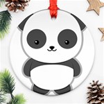 Kawaii Panda Round Ornament (Two Sides)  Back