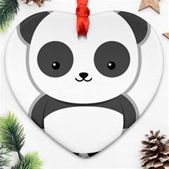 Kawaii Panda Heart Ornament (2 Sides)