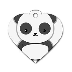 Kawaii Panda Dog Tag Heart (one Side)