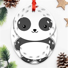 Kawaii Panda Ornament (oval Filigree)  by KawaiiKawaii