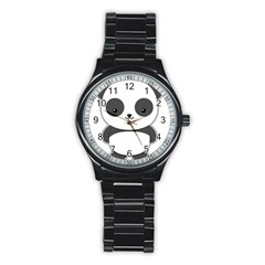 Kawaii Panda Stainless Steel Round Watches