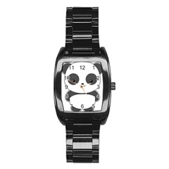 Kawaii Panda Stainless Steel Barrel Watch