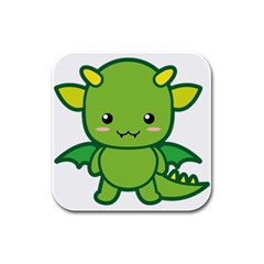 Kawaii Dragon Rubber Square Coaster (4 Pack) 