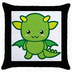 Kawaii Dragon Throw Pillow Cases (black)