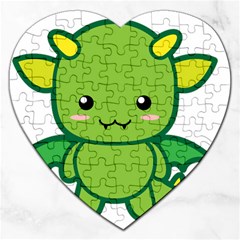 Kawaii Dragon Jigsaw Puzzle (heart)