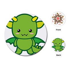 Kawaii Dragon Playing Cards (round) 