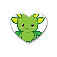 Kawaii Dragon Rubber Coaster (heart) 