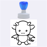 Kawaii Dragon Rubber Round Stamps (Large) 1.875 x1.875  Stamp