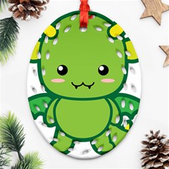 Kawaii Dragon Ornament (oval Filigree) 