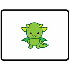 Kawaii Dragon Double Sided Fleece Blanket (large) 