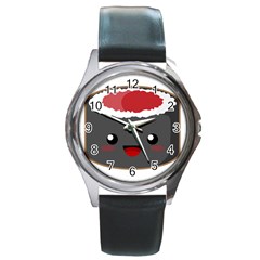 Kawaii Sushi Round Metal Watches