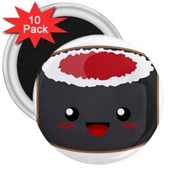 Kawaii Sushi 3  Magnets (10 Pack) 