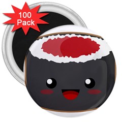 Kawaii Sushi 3  Magnets (100 Pack)