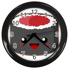 Kawaii Sushi Wall Clocks (black)