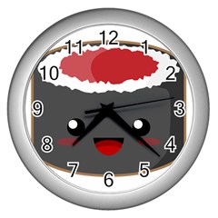 Kawaii Sushi Wall Clocks (silver)  by KawaiiKawaii