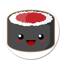 Kawaii Sushi Magnet 5  (round)