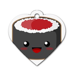 Kawaii Sushi Dog Tag Heart (two Sides)