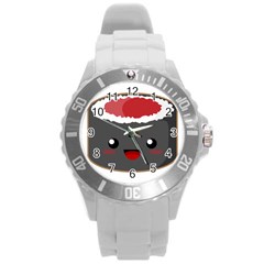 Kawaii Sushi Round Plastic Sport Watch (l)