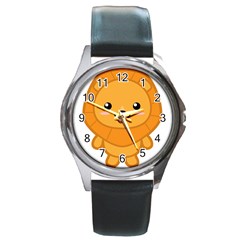 Kawaii Lion Round Metal Watches